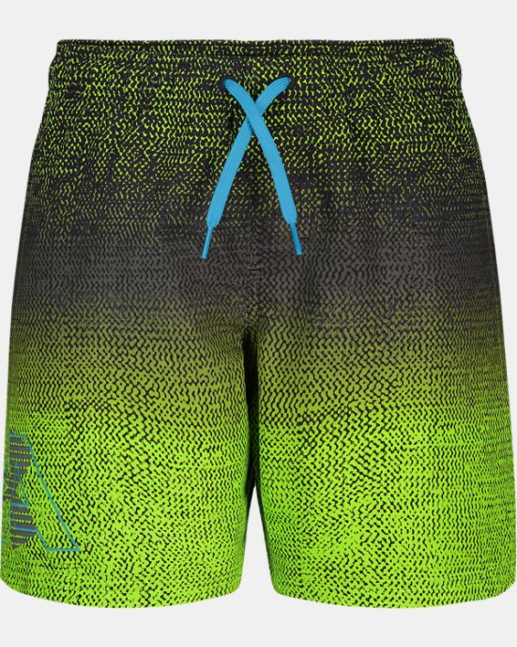 Little Boys' UA Texture Maze Swim Volley Shorts, Black, pdpMainDesktop image number 0